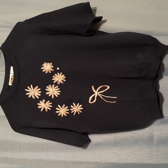 COPY - Navy Embroidered Sweater - Picture 1 of 1